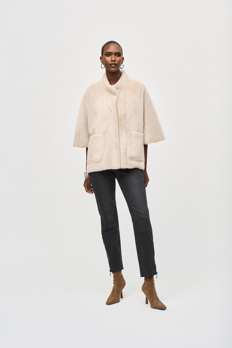 Joseph Ribkoff -Bonded Faux Fur Suede Jacket