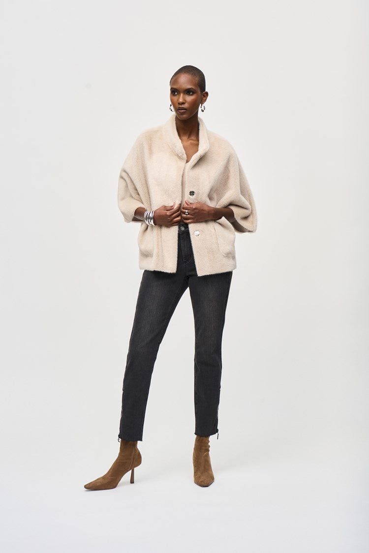 Joseph Ribkoff -Bonded Faux Fur Suede Jacket