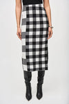 Joseph Ribkoff -Plaid Jacquard Knit Skirt