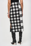 Joseph Ribkoff -Plaid Jacquard Knit Skirt