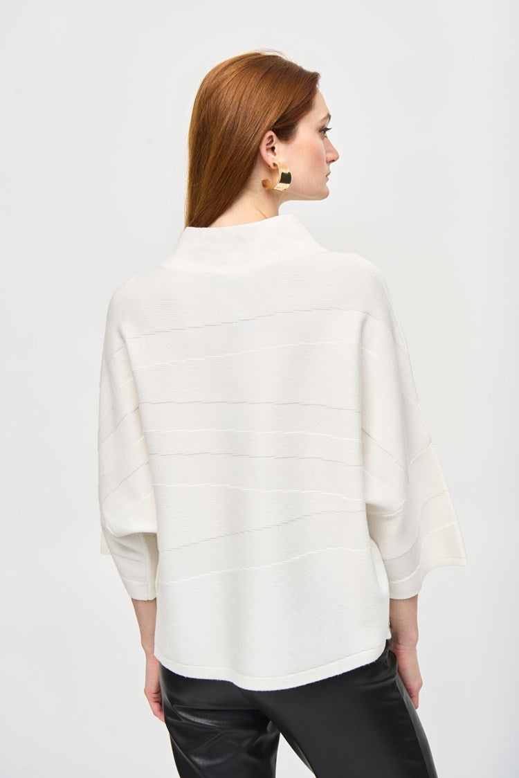 Joseph Ribkoff -Sweater Knit Mock Neck Boxy Top