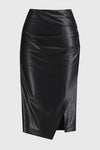 Joseph Ribkoff -Leatherette Pull-On Pencil Skirt