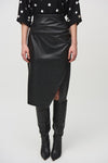 Joseph Ribkoff -Leatherette Pull-On Pencil Skirt