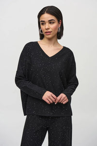 Joseph Ribkoff - Sequined Sweater Knit Boxy Top