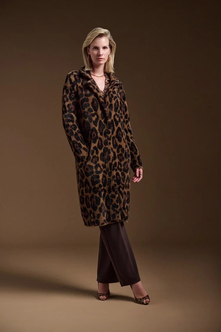 Joseph Ribkoff -Jacquard Sweater Animal Print Coat