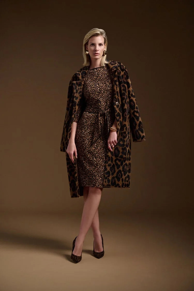 Joseph Ribkoff -Jacquard Sweater Animal Print Coat