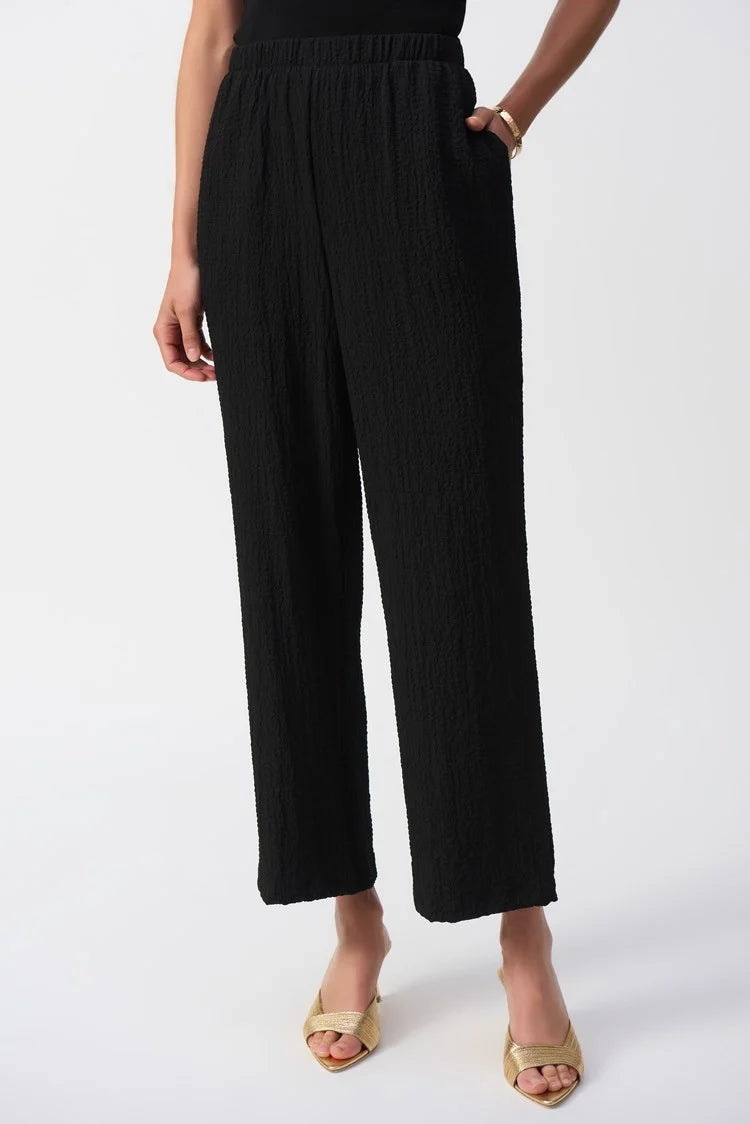 Joseph Ribkoff- Seersucker Wide Leg Pull on Pants