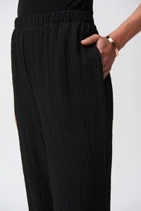 Joseph Ribkoff- Seersucker Wide Leg Pull on Pants