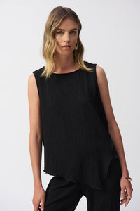 Joseph Ribkoff - Seersucker Asymmetrical Sleeveless Top