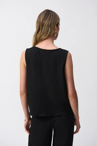 Joseph Ribkoff - Seersucker Asymmetrical Sleeveless Top