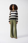 Joseph Ribkoff- Striped Sweater Knit Pullover