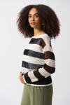 Joseph Ribkoff- Striped Sweater Knit Pullover