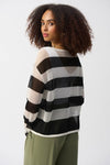 Joseph Ribkoff- Striped Sweater Knit Pullover