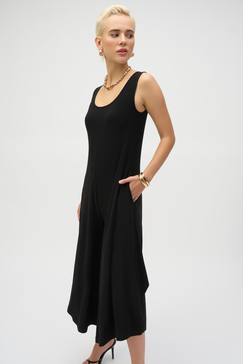 Joseph Ribkoff- Silky Knit Wide Leg Sleeveless Jumpsuit