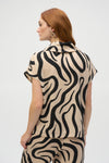 Joseph Ribkoff - Gauze Abstract Print Cowl Neck Top