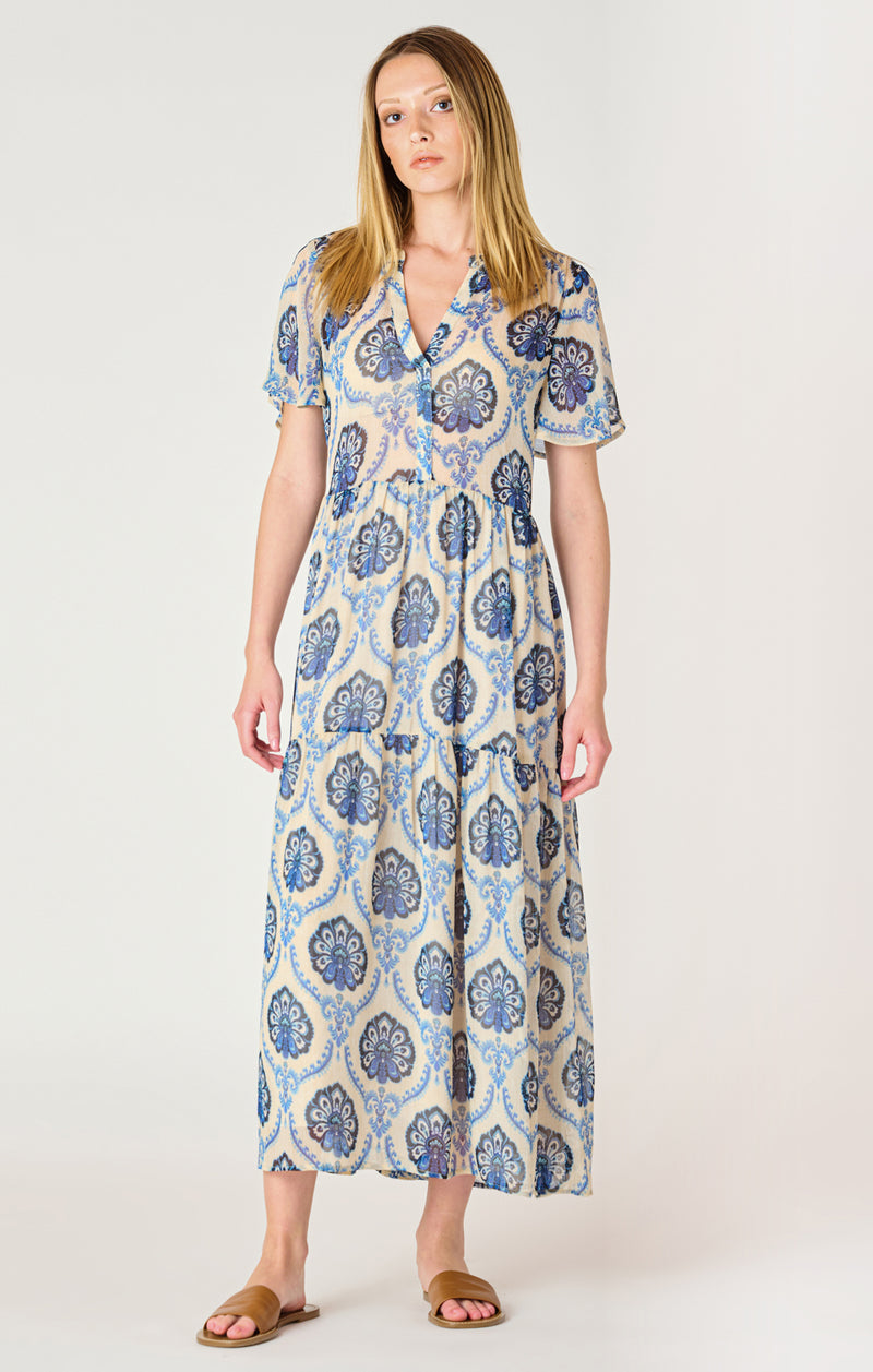 DEX-Flowy Midi Shirt Dress