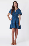 DEX- Tiered Denim Effect Mini Dress