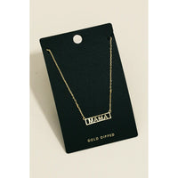 Gold Dipped Mama Box Logo Necklace