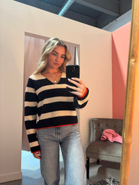 Vero Moda Fabulous V-Neck Striped Sweater