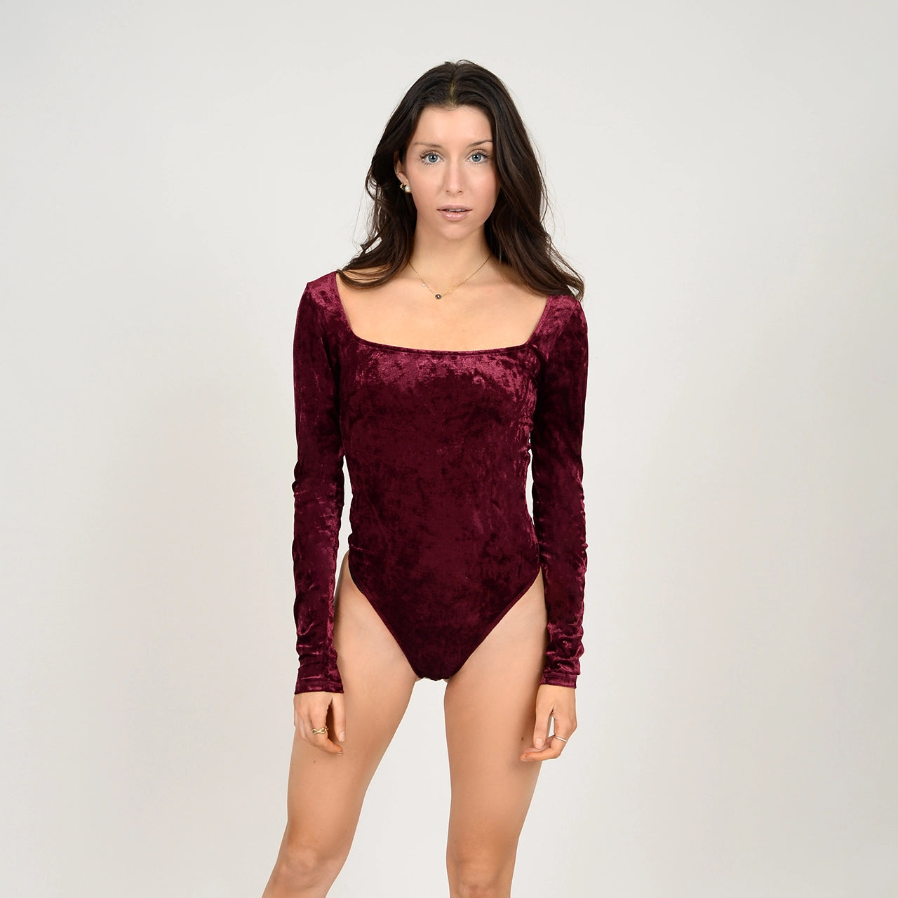 Stacy Square Neck Long Sleeve Bodysuit in Nomad