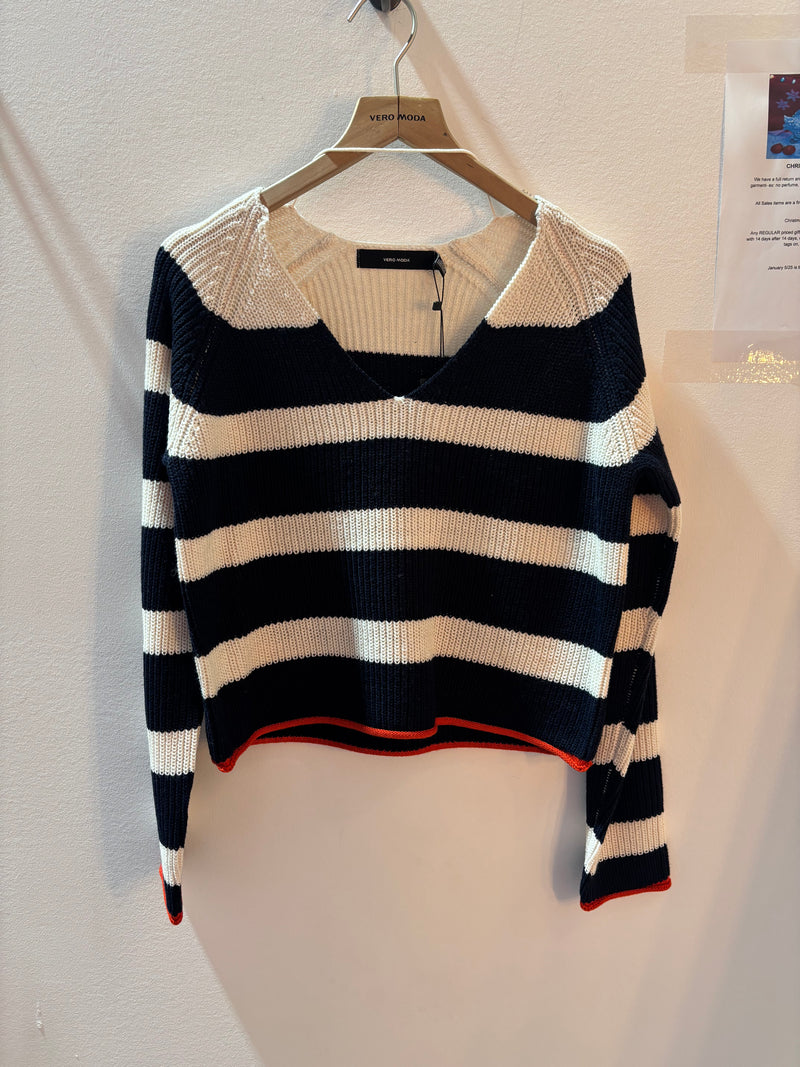 Vero Moda Fabulous V-Neck Striped Sweater