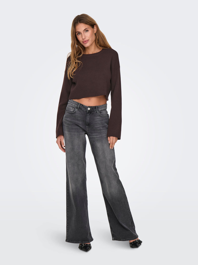 Only Anny Cropped O-Neck Sweater