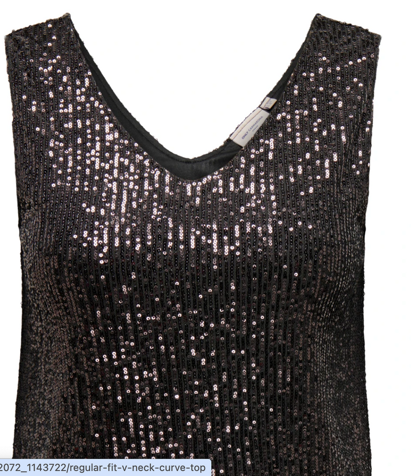 Only Ana V-Neck Sequin Tank