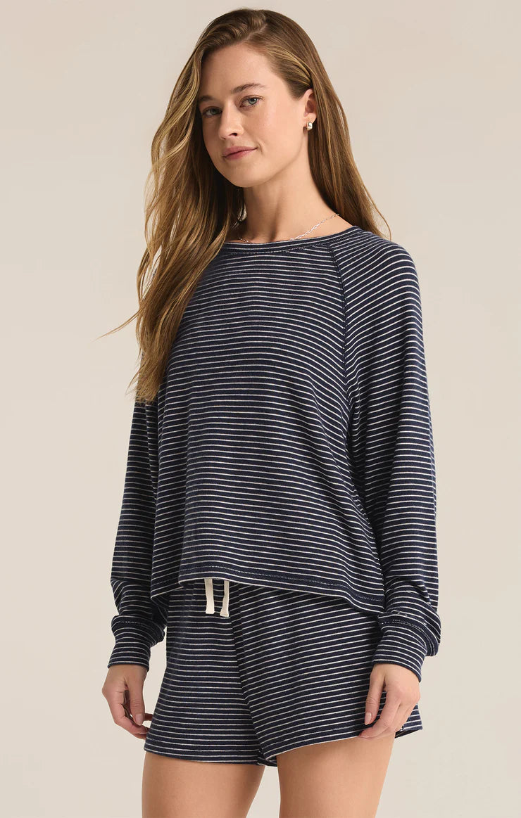 Z Supply- Staying in Stripe Long Sleeve Lounge Top