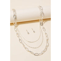 Mixed Layered Chains Necklace Set