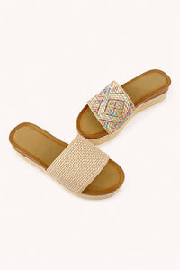 RAFFIA PLATFORM SANDAL