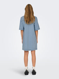 Only Belle Button Denim Shirt Dress