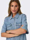 Only Belle Button Denim Shirt Dress