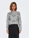 Only Happie Heart O-Neck Sweater