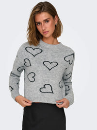 Only Happie Heart O-Neck Sweater