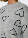 Only Happie Heart O-Neck Sweater