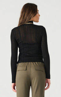 DEX- Mock Neck Ribbed Top