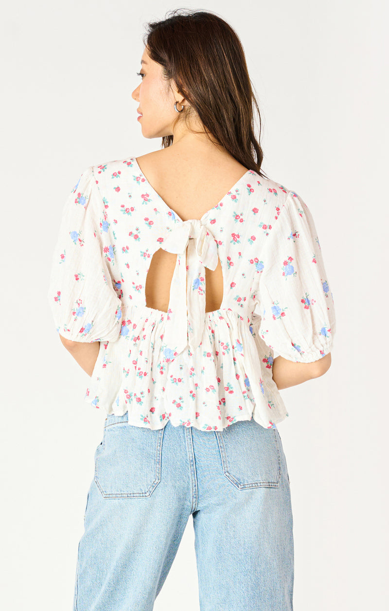 DEX- Tie Back Printed Top