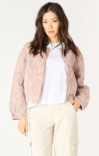 DEX- Floral Quilted Bomber Jacket