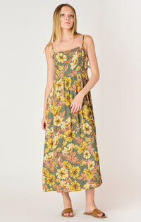 Dex- Olive Floral Midi Dress