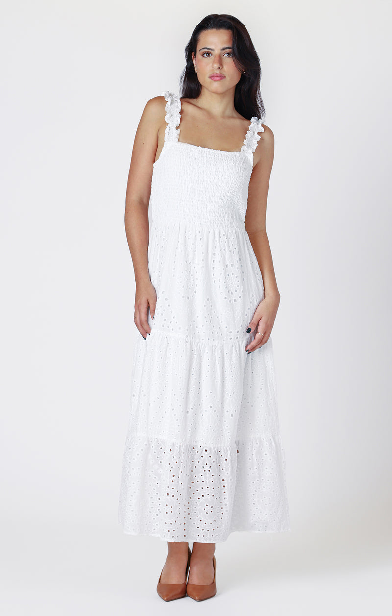 DEX- White Eyelet Maxi Dress