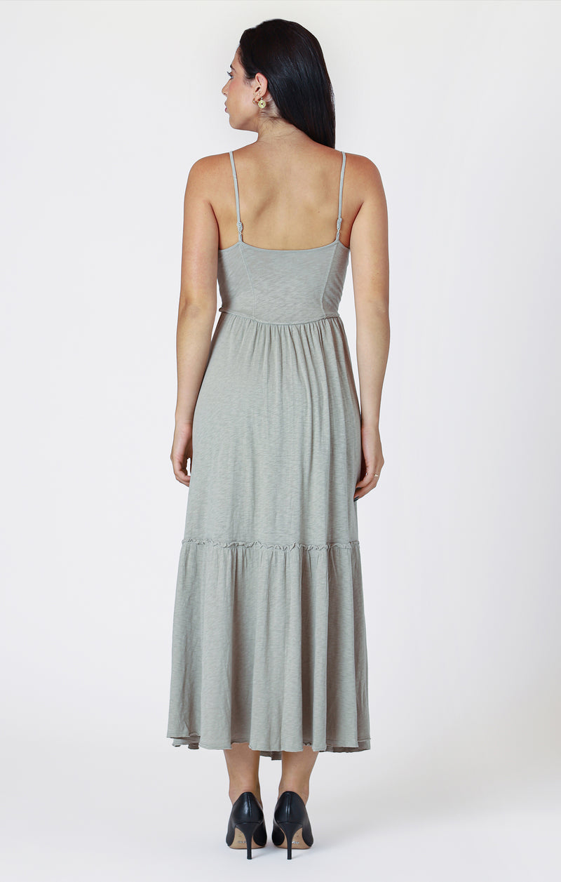 DEX- Raw Edge Tiered Maxi Dress