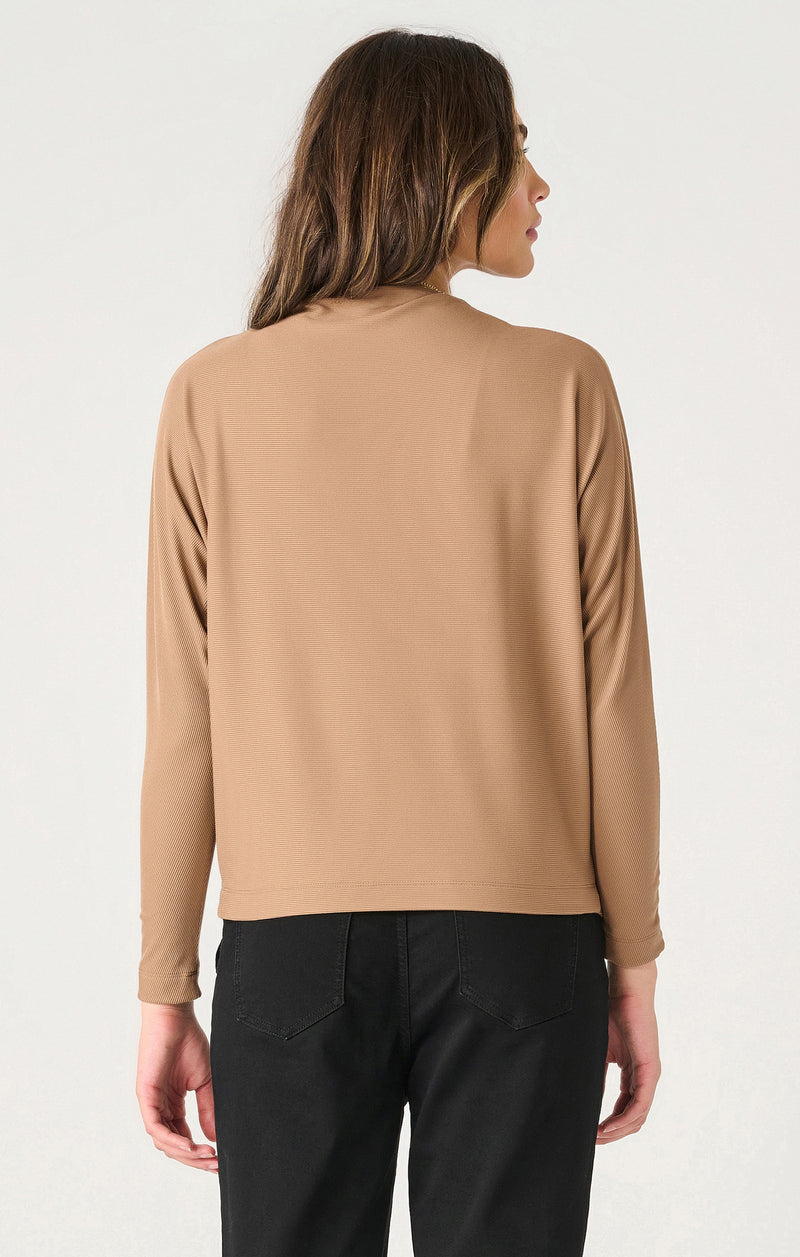 DEX- Mock Neck Ribbed Top