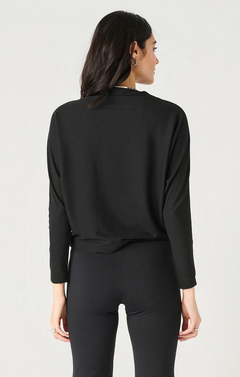 DEX- Mock Neck Ribbed Top