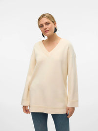 Vero Moda Gold V-Neck Pullover Sweater