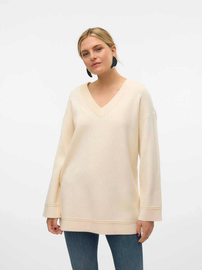 Vero Moda Gold V-Neck Pullover Sweater