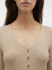 Vero Moda Gold Rib L/S V- Neck Button Pullover Sweater