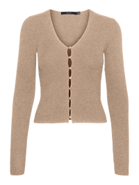 Vero Moda Gold Rib L/S V- Neck Button Pullover Sweater