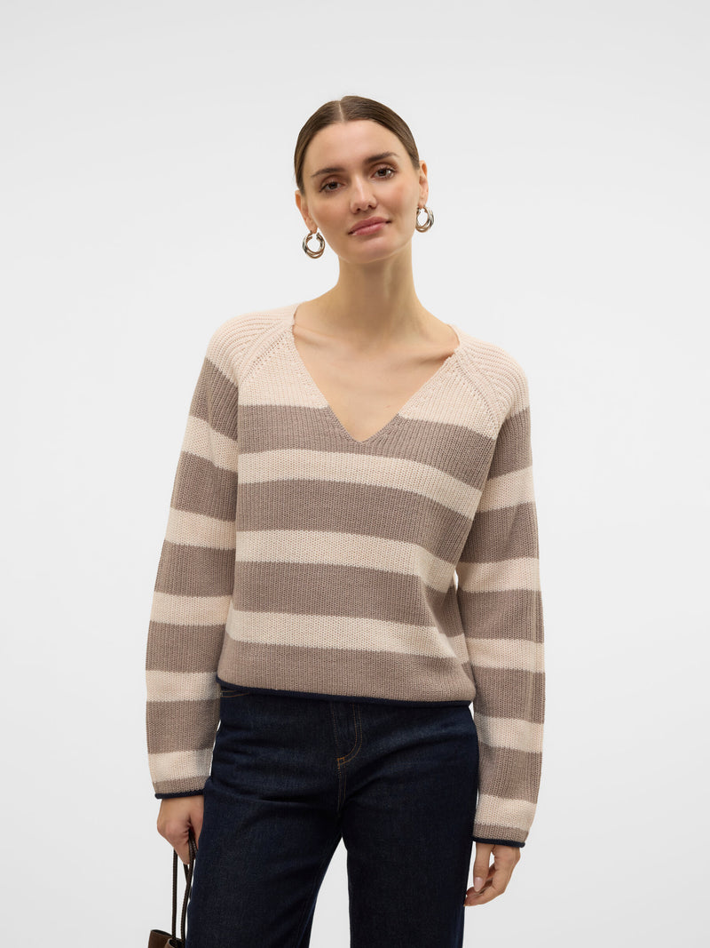 Vero Moda Fabulous V-Neck Striped Sweater