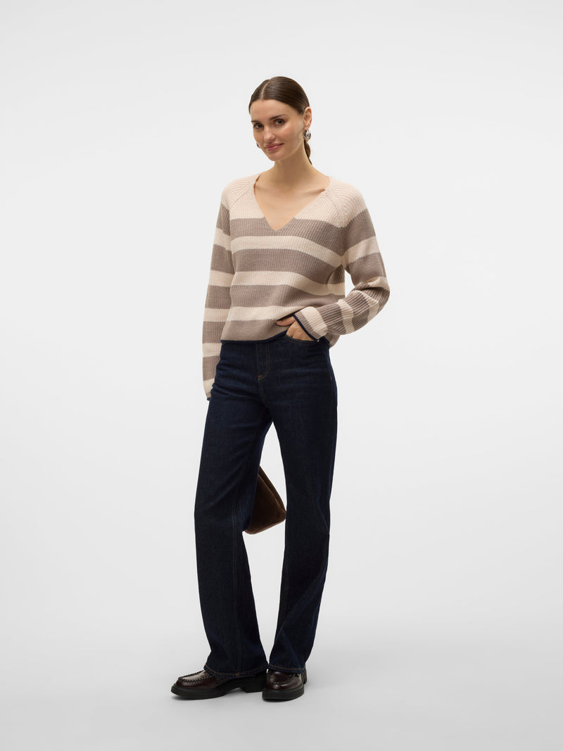 Vero Moda Fabulous V-Neck Striped Sweater